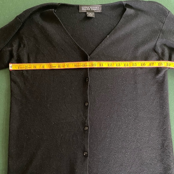 Linda Allard Ellen Tracy black button up sweater - Picture 7 of 7